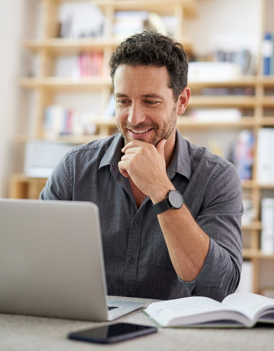 Imprenditore che analizza il posizionamento online
